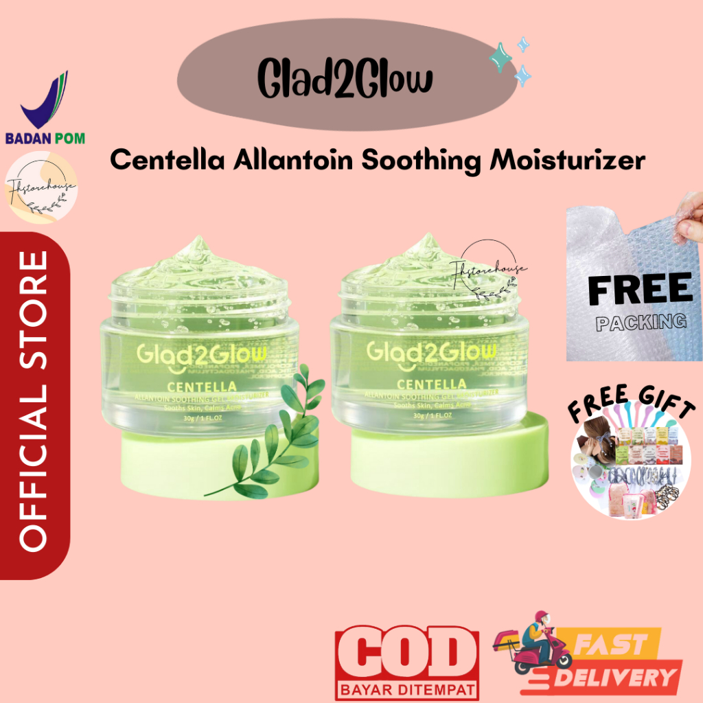 Glad2Glow Centella Allantoin Soothing Moisturizer Gel Repair Skin Barrier 30g Oil-Control Hydrating Moisturizer Cream