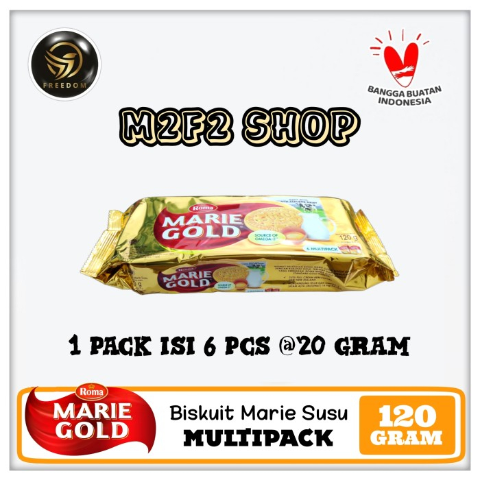 Roma Biskuit Marie Gold Omega 3 Original Multipack - 120 gr (Kemasan Satuan)