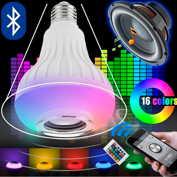 Bohlam Speaker Musik Bluetooth 2 in 1 - Lampu Speaker LED