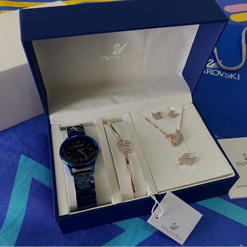 SWAROVSKI SWAN WATCH/JAM FULL SET NEW