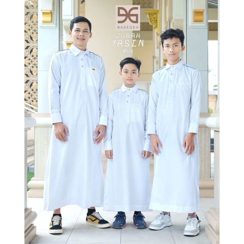 Basegeh || Jubah Anak-Dewasa Yasin Toyobo Series White