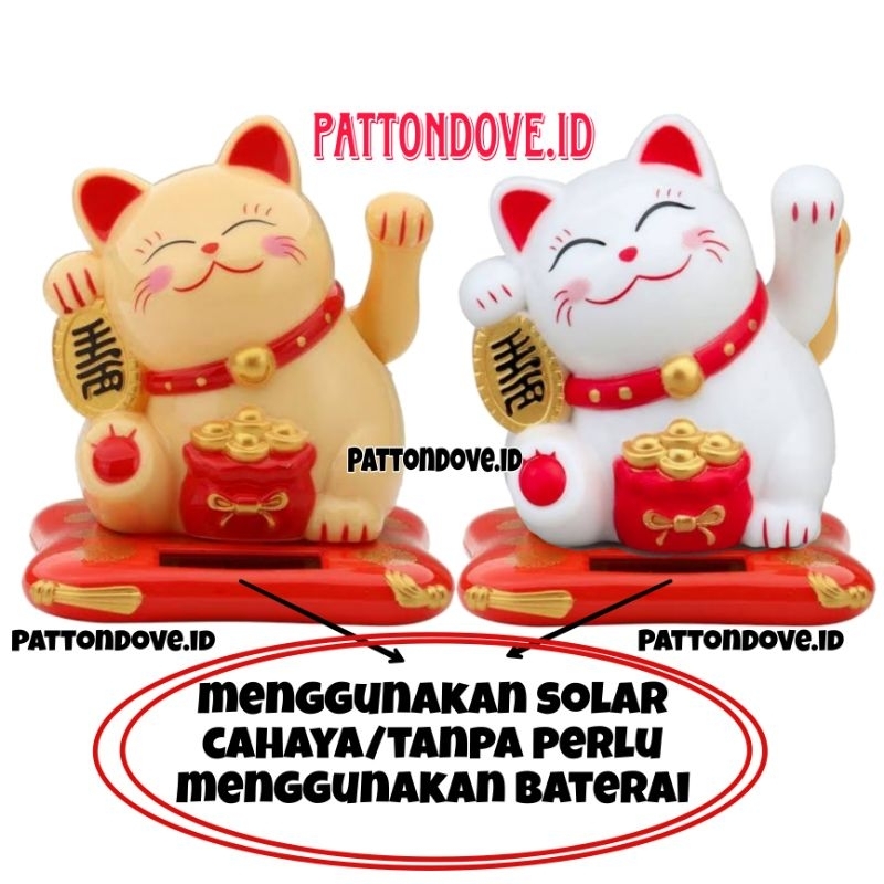 PAJANGAN KUCING SOLAR KUCING HOKI KUCING REJEKI LUCKY CAT TENAGA SURYA SOLAR