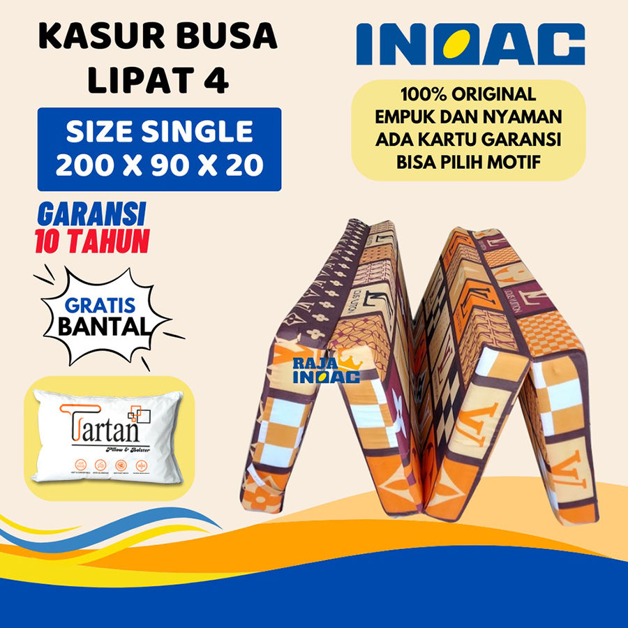 [200x90x20] Kasur Lipat Busa INOAC Original Single Ukuran 200x90x20 cm Garansi 10 Tahun Empuk Awet Tahan Kempes