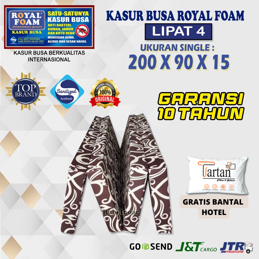 Kasur Busa Lipat ROYAL FOAM Single Ukuran 200X90X15 cm Original Garansi 10 Tahun - Raja Inoac