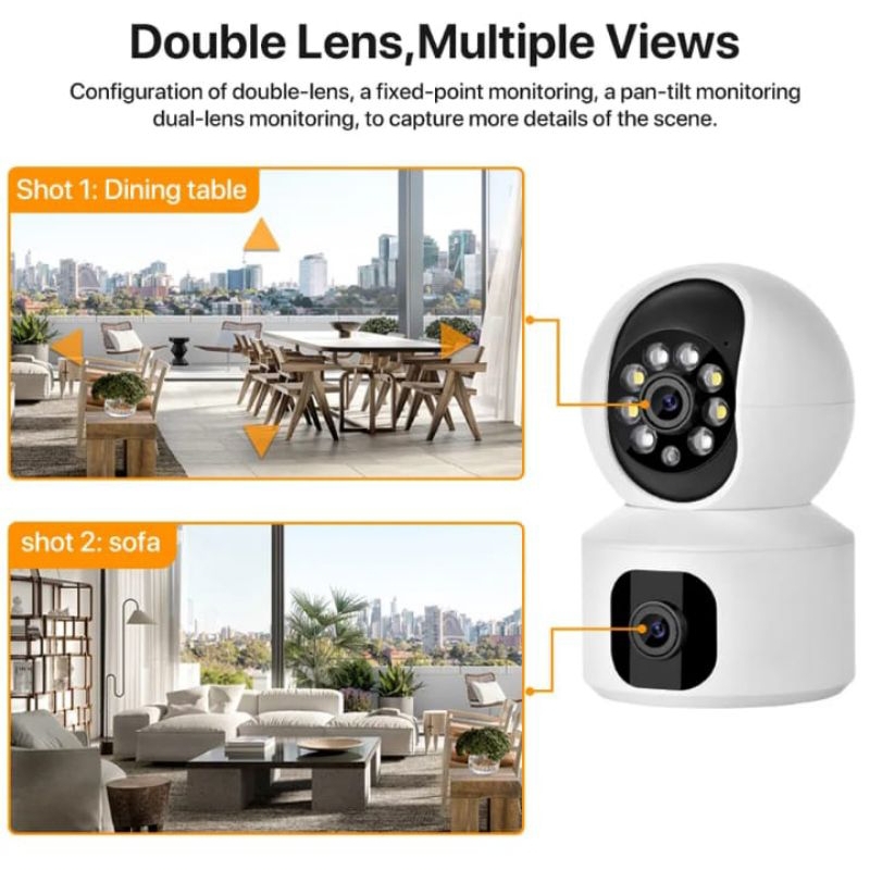 NEW IP Camera v380 pro 8mp auto tracking dual lensa cctv wireless 1080P