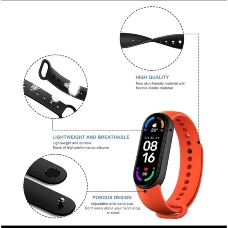 Strap Silicone/ Tali Jam Xiaomi Mi Band 5 /Mi Band 6