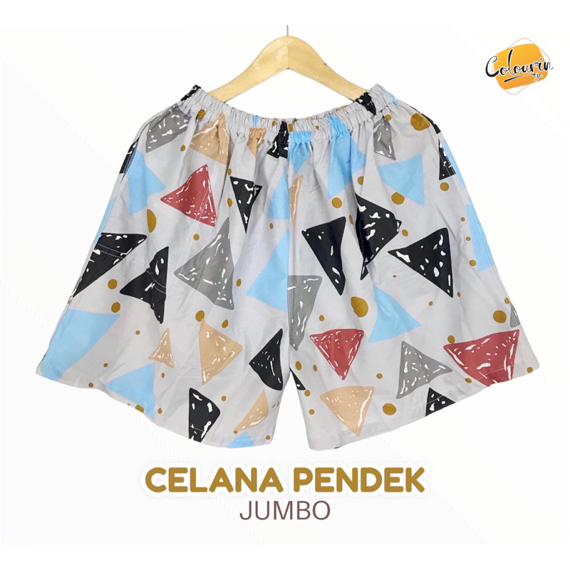 COLOURINAJA Celana jumbo - Celana pendek jumbo - Celana santai - Celana tidur - Celana kolor