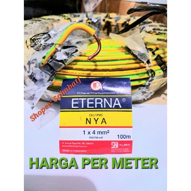 Kabel Eterna NYA 1x4 Kawat Batangan Tembaga 4mm 1x4 mm 4 mm