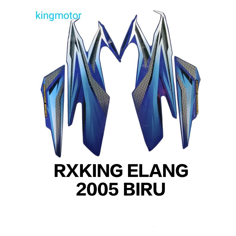 STRIPING SET BODY STIKER SET STICKER DECAL BODI LIS LES STICKER YAMAHA RX KING RXKING RX K 2005 BIRU
