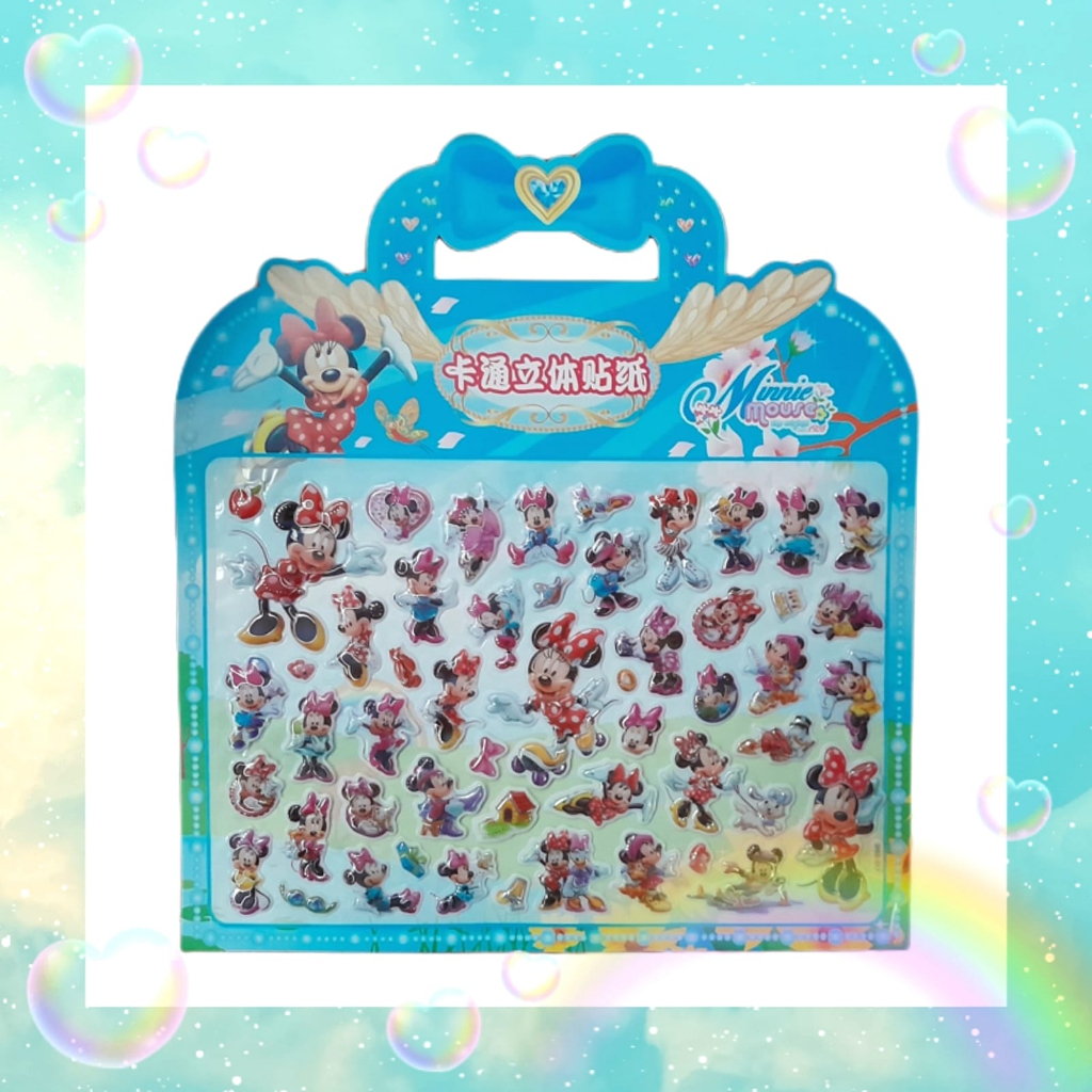 

Tas Sticker Gambar Tempel Stiker Timbul Anak Karakter Kartun Disney Minnie Mouse