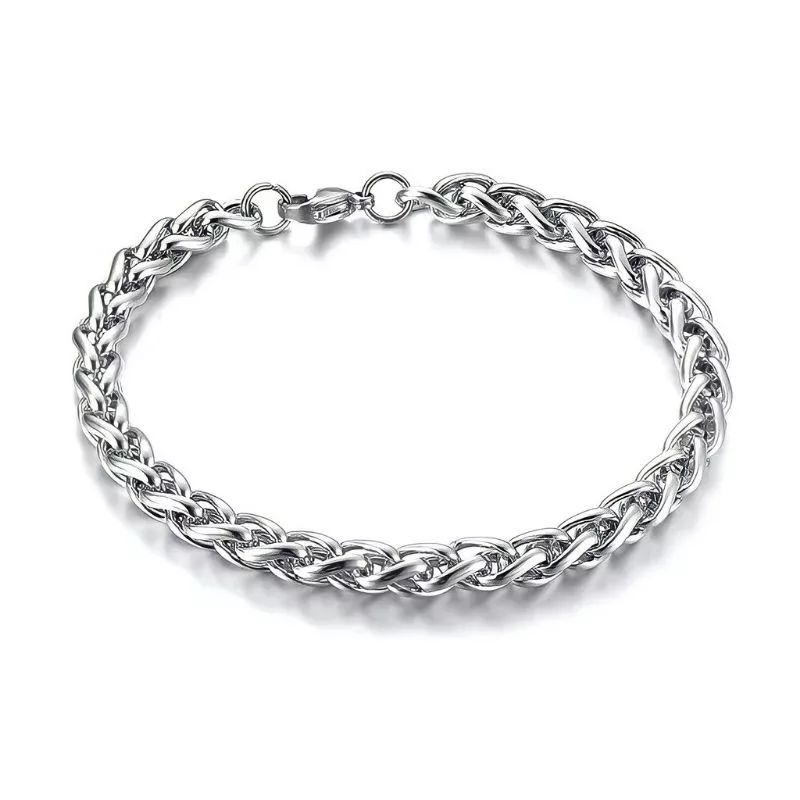 4s Grosir Solo || GELANG RANTAI PRIA DAN WANITA BRACELET TULANG ULAR NAGA SILVER