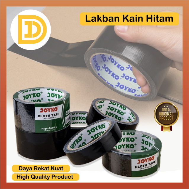 

Lakban Kain Hitam Joyko 24 mm 36 mm 48 mm Cloth Tape Serbaguna Isolasi Jilid Makalah