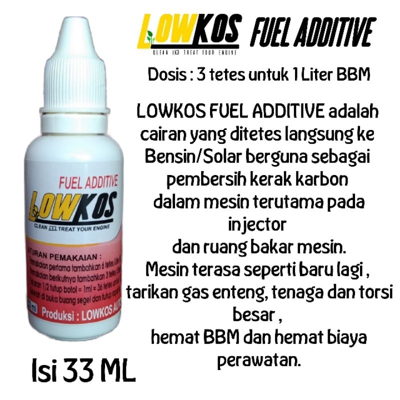 LOWKOS - Fuel Additive 33ml Cairan Penghemat BBM terbaik Original