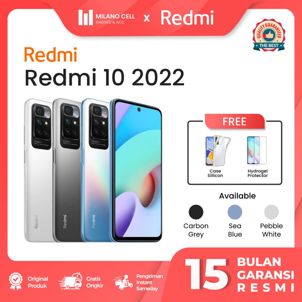Xiaomi Redmi 10 2022 4/64GB dan 6/128GB Garansi Resmi