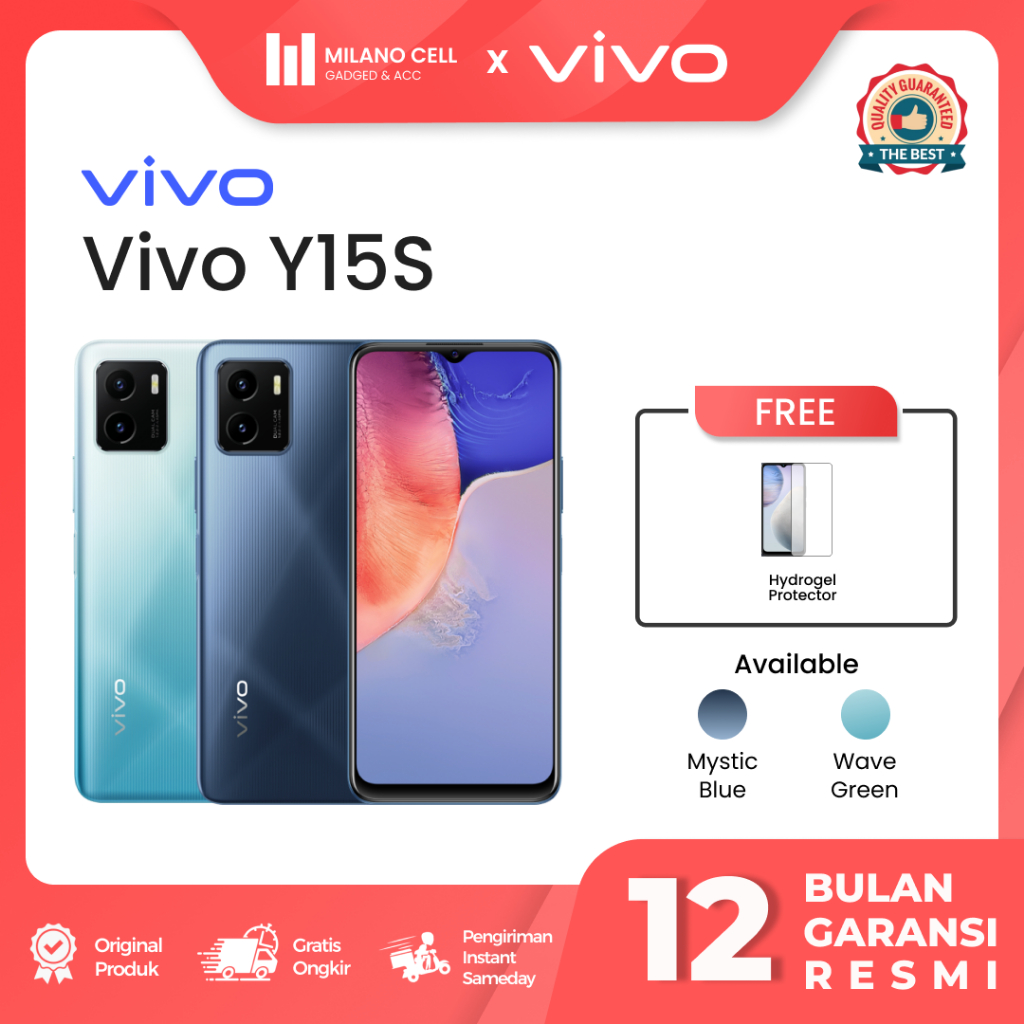 Vivo Y15s 3/32GB &amp; 3/64GB Garansi Resmi Vivo Indonesia