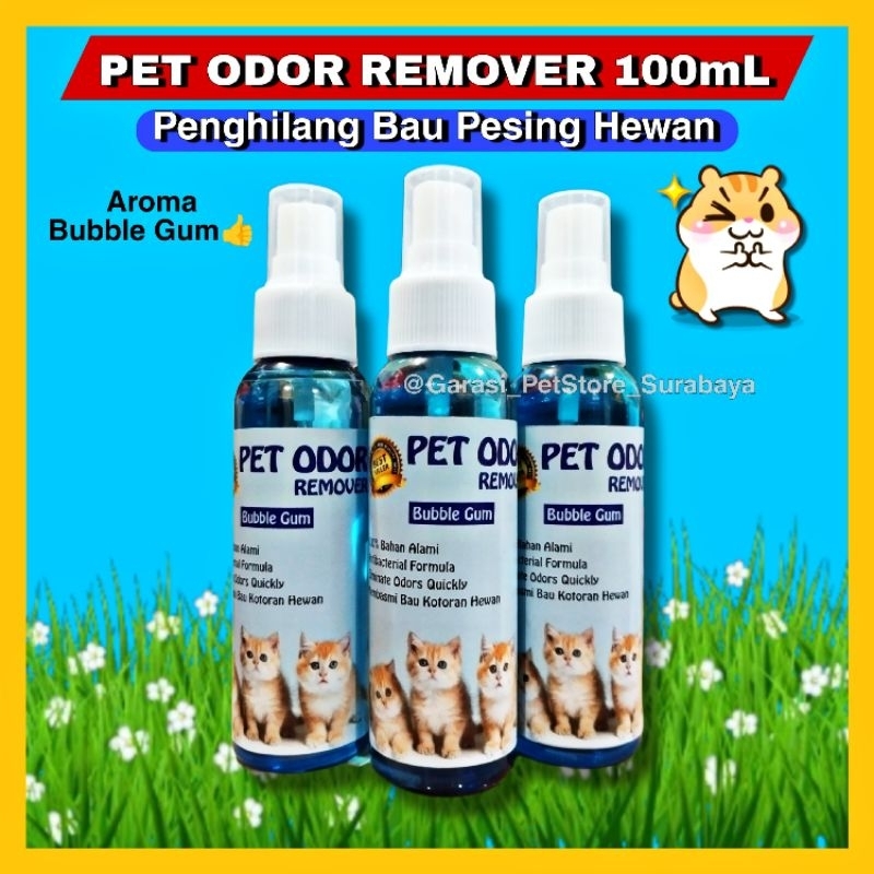 GPSS- Pet Odor Remover 100mL Penghilang Bau Kotoran Hewan Kucing Anjing Kelinci Pee Cleaner 100mL Penghilang Bau Kotoran Kucing Penghilang Bau Pesing Kucing Anjing Disinfektan Kandang Penghilang Bau Kandang Hewan Kucing Anjing Penghilang Bau Pup Kucing