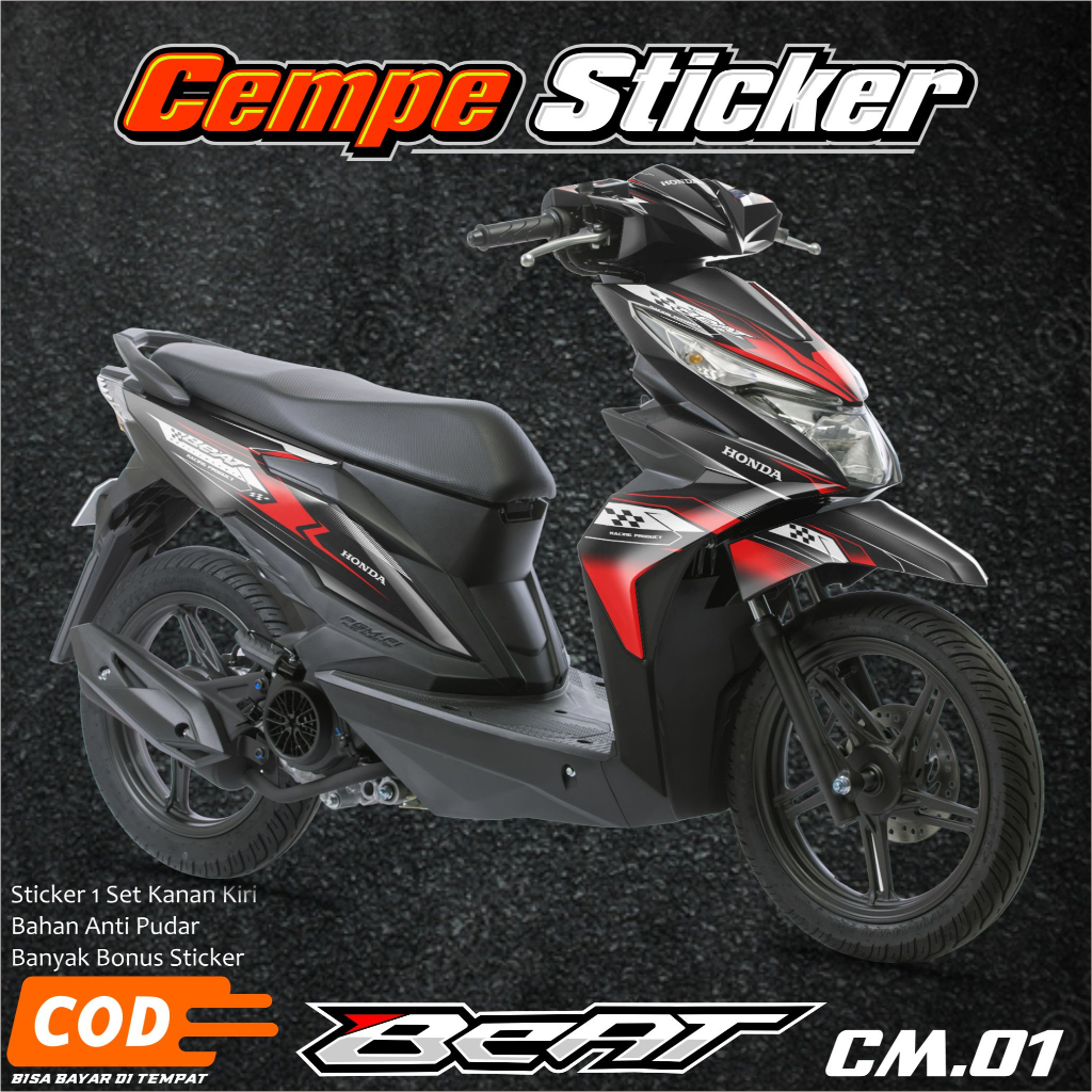 Stiker Decal Full Body BEAT STREET Fi 2016/2019 - Decal Sticker Standar BEAT ESP Motif Racing. CM01
