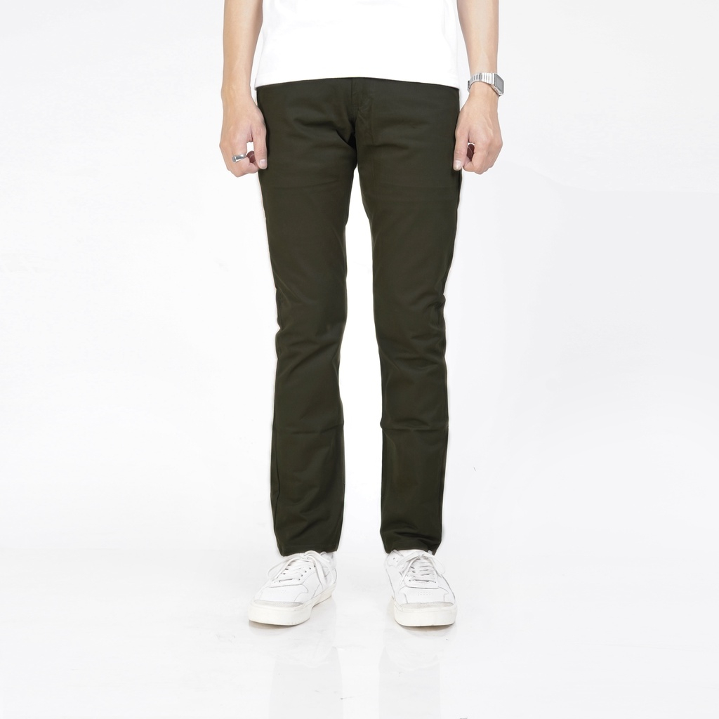 ZHON ARMY Ikaru Celana Pria Panjang Chinos Hijau Army