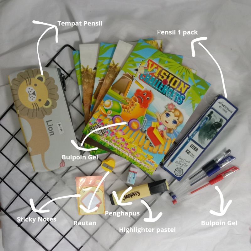 

PAKET ALAT TULIS / STATIONERY SET FANCY / HAMPERS ALAT TULIS / BUKU TULIS VISION SIDU
