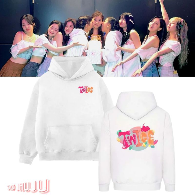 Hoodie Jumper Twice 5th tour Ready To Be Houston (sablon font jelly DPN BLKNG)