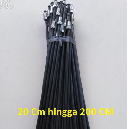 (Kunci 10mm) Selang Pipa Rem Besi/ Ledeng Nepel Rem Belakang Universal merk 5M (Uk. 20cm-300cm)