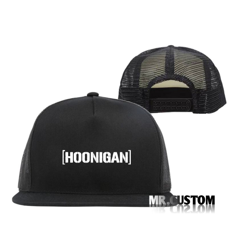 Topi Jaring Hoonigan Premium/ Topi Snapback/ Topi 5 Panel pria dan wanita Hoonigan Logo