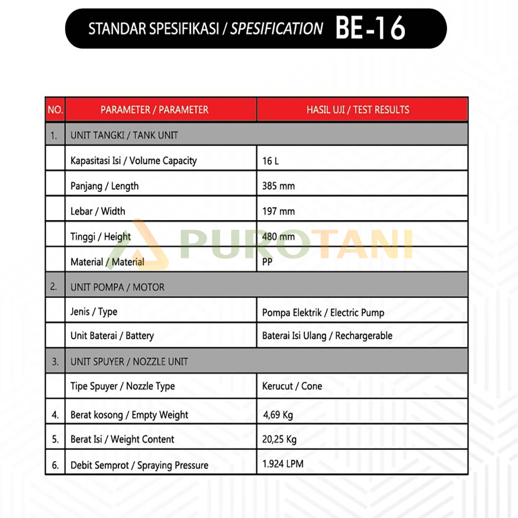 Sprayer elektrik alat semprot hama BE-16 SWAN BE 16 Golden Agin