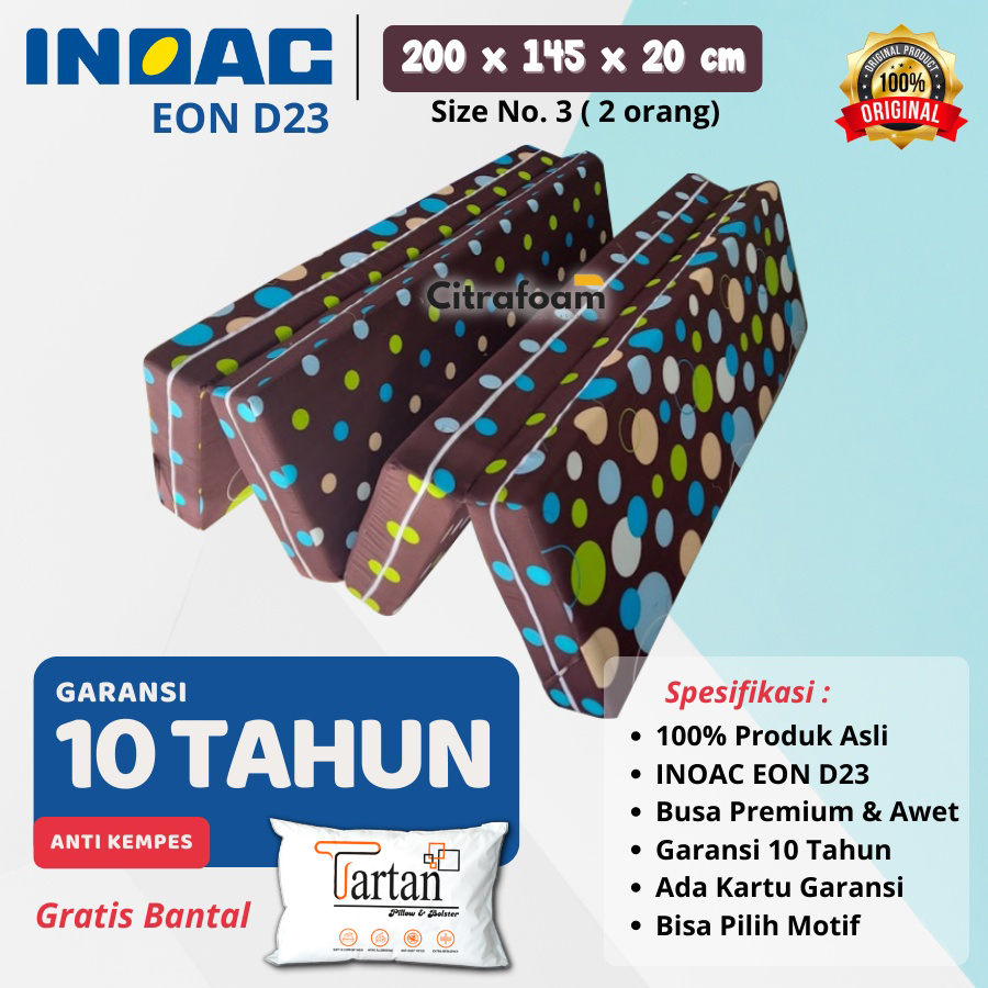Kasur Busa Lipat INOAC EON D23 200x145x20 cm Size Nomor 3 Garansi 10 Tahun