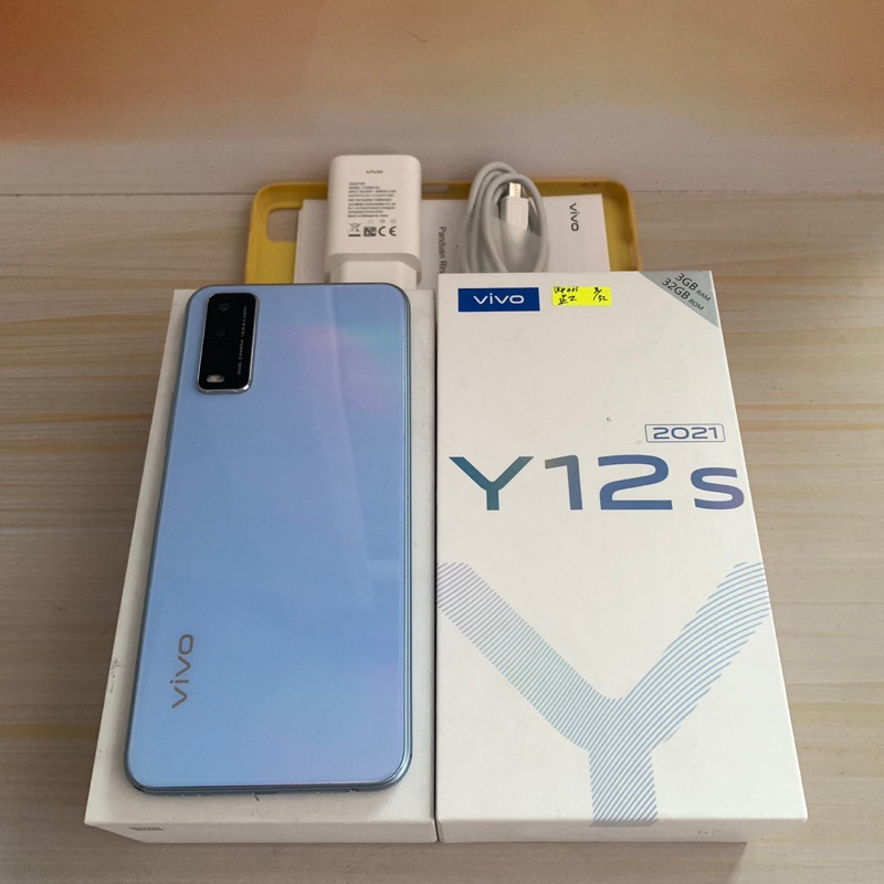 Vivo Y12s 2021 ram 3GB 32GB Blue Bekas - Fullset Resmi - second
