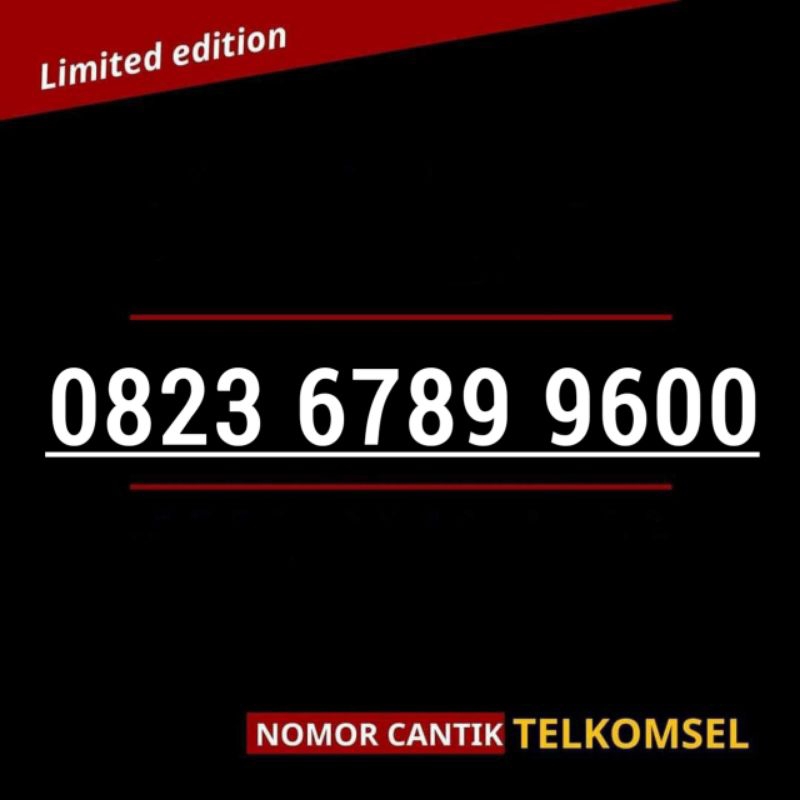 NOMOR CANTIK TELKOMSEL 0823 6789 9600