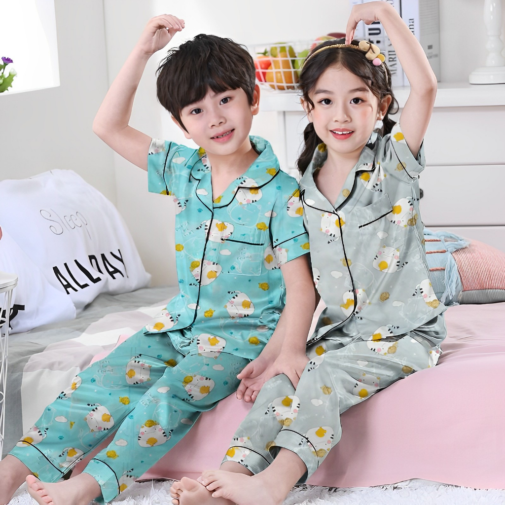CIAHAW -BAJU TIDUR PIYAMA ANAK PEREMPUAN 3-10 TAHUN/PAKAIAN ANAK PEREMPUAN