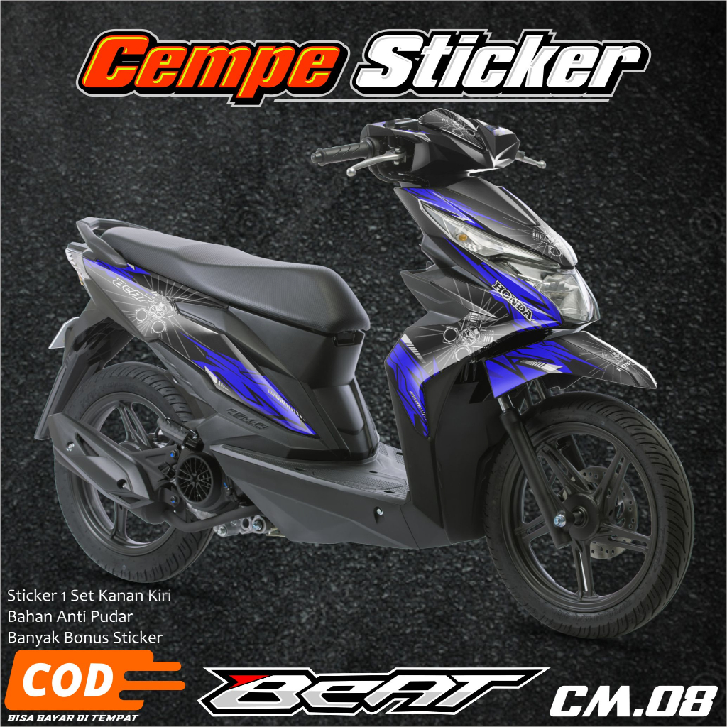 Stiker Decal Full Body BEAT STREET Fi 2016/2019 - Decal Sticker Standar BEAT ESP Motif Racing. CM08