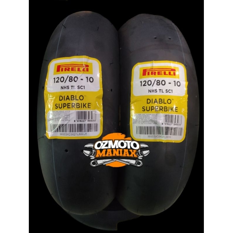 Paket Ban Pirelli Diablo Superbike 120/80-10 (Ban MiniGP Lenka / OHVALE)