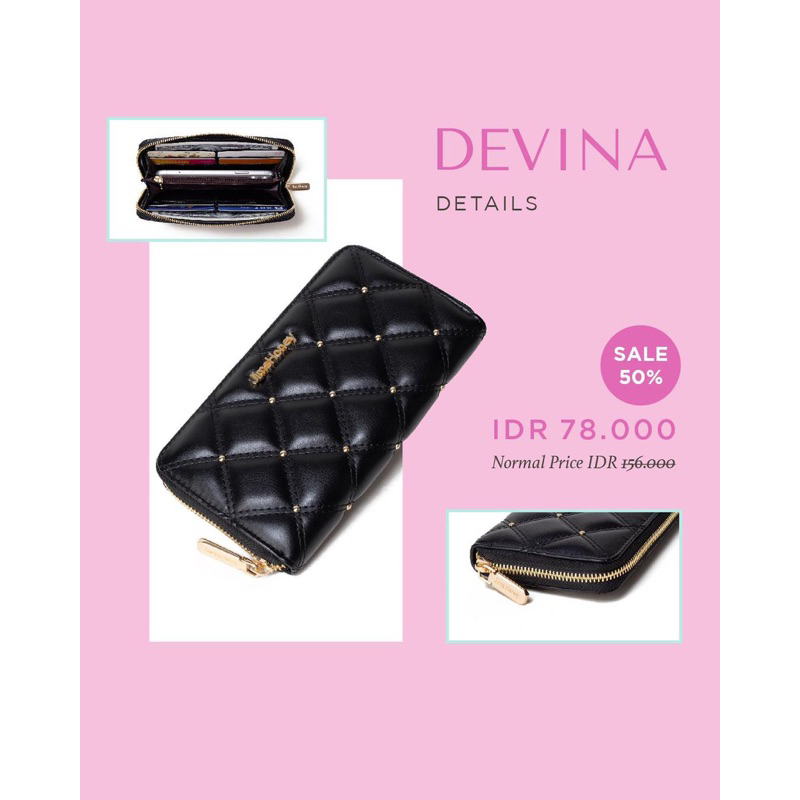 DEVINA WALLET DOMPET PANJANG WANITA MUAT HP - JIMSHONEY MARTAPURA