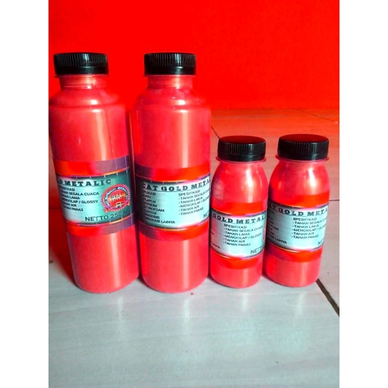 

cat merah metalik glossy waterbased cat tembok metallic 250ml high glossy