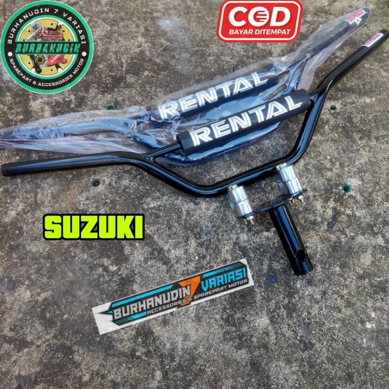 Paketan Stang motor busa rental custom model trail dan dudukan adaftor motor bebek metik Suzuki Shog