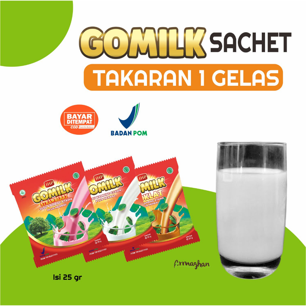 

GOMILK SACHET Untuk Mengatasi Asam Lambung Kolestrol Nyeri Pinggang Menambah Stamina Original 25 gr