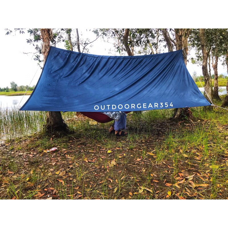 flysheet navy 3x3 bushcraft camping tenda