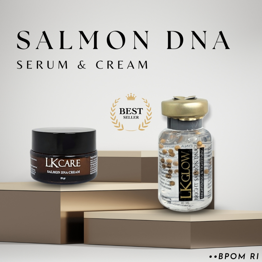 paket glowing lkglow serum salmon dna dan lkcare night cream dna salmon kulit sehat glowing awet muda