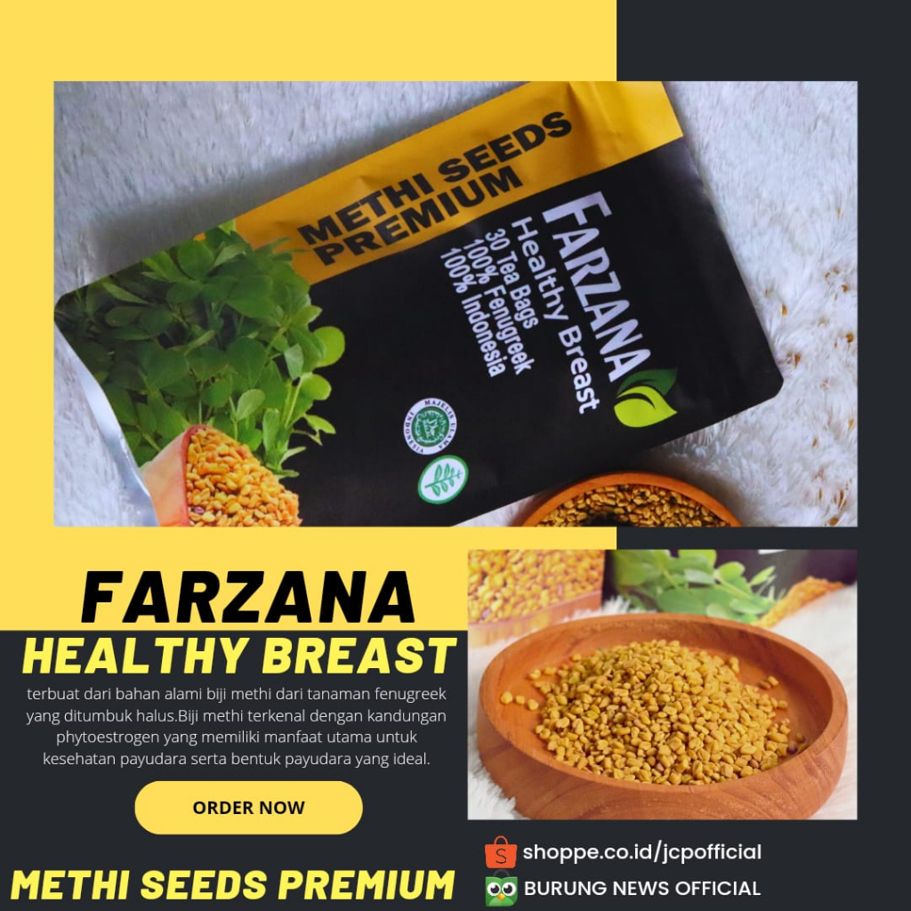 Fenugreek Methi Seeds Premium Farzana Pembesar Payudara Pengencang Payudara Tanpa Efek Samping