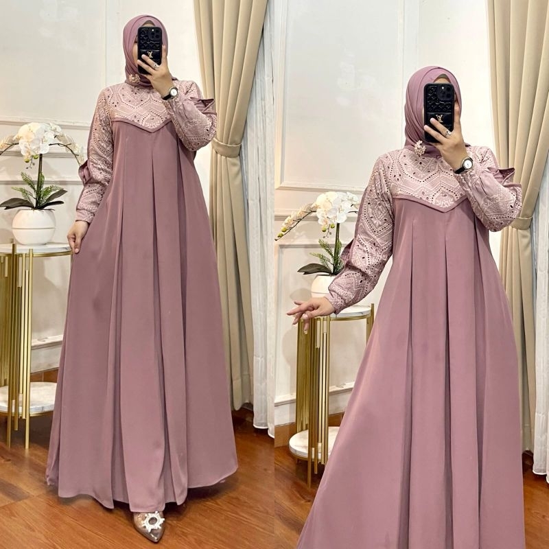 Gamis Almayra Bordir Kekinian Original Butik