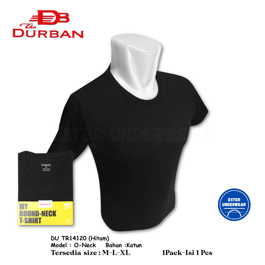 Kaos Dalam Oblong Durban DU TR 14120 Hitam Isi-1 Pcs/Pack