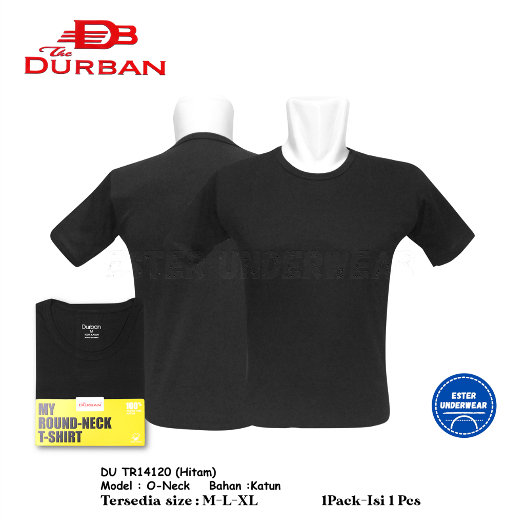 Kaos Dalam Oblong Durban DU TR 14120 Hitam Isi-1 Pcs/Pack