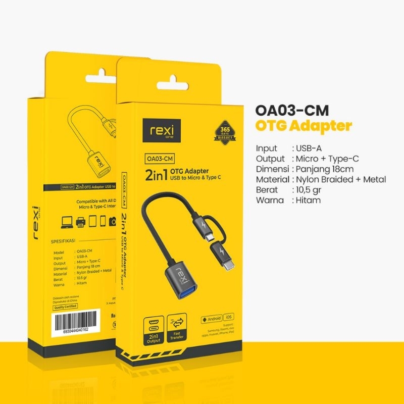 Rexi OA03-CM 2 in 1 Adapter OTG USB 3.0 to Micro USB and Type-C