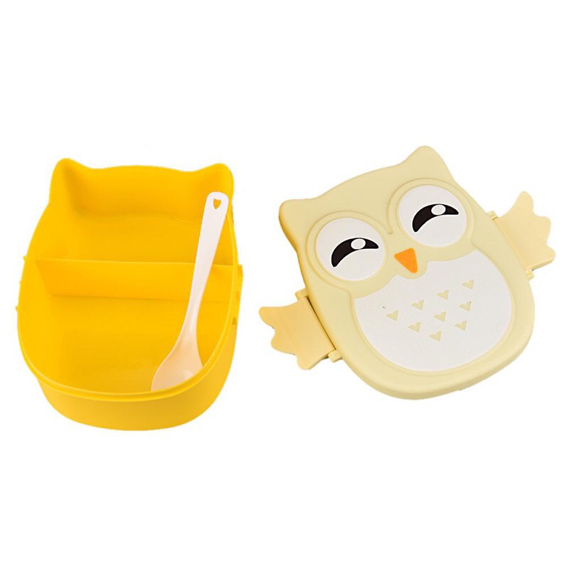 IMPORT- KOTAK BEKAL ANAK MOTIF OWL | LUNCH BOX | TEMPAT MAKAN ANAK KARAKTER BURUNG HANTU LUCU