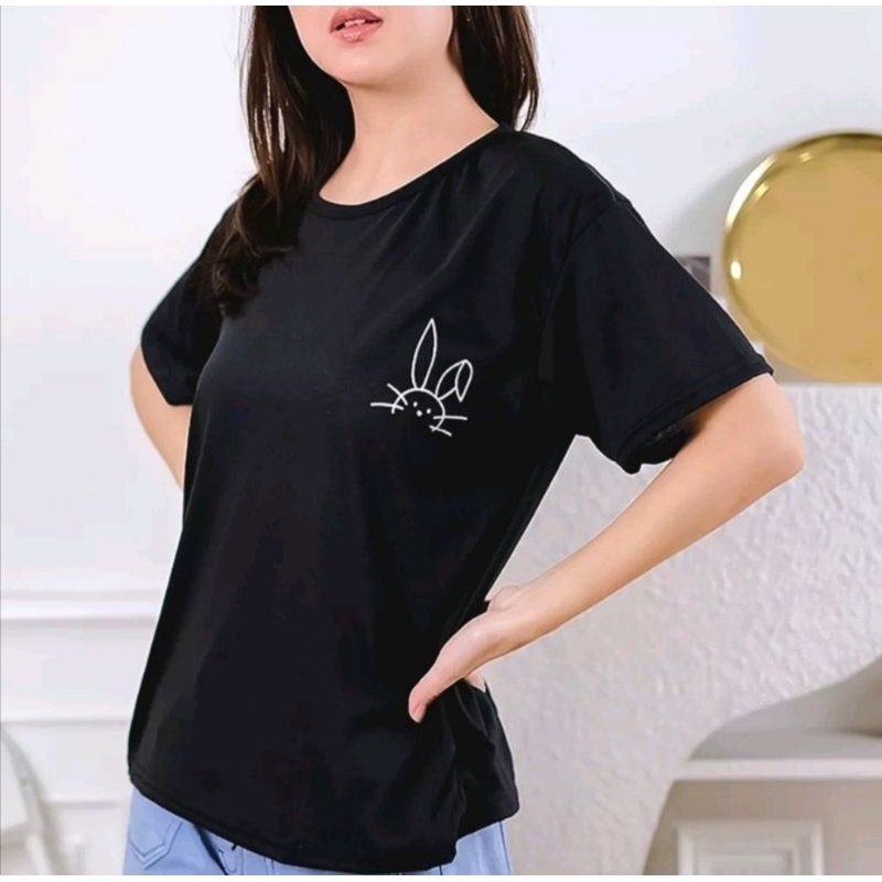 Kaos RABBIT OVERSIZE Kaos Oblong motif kelinci