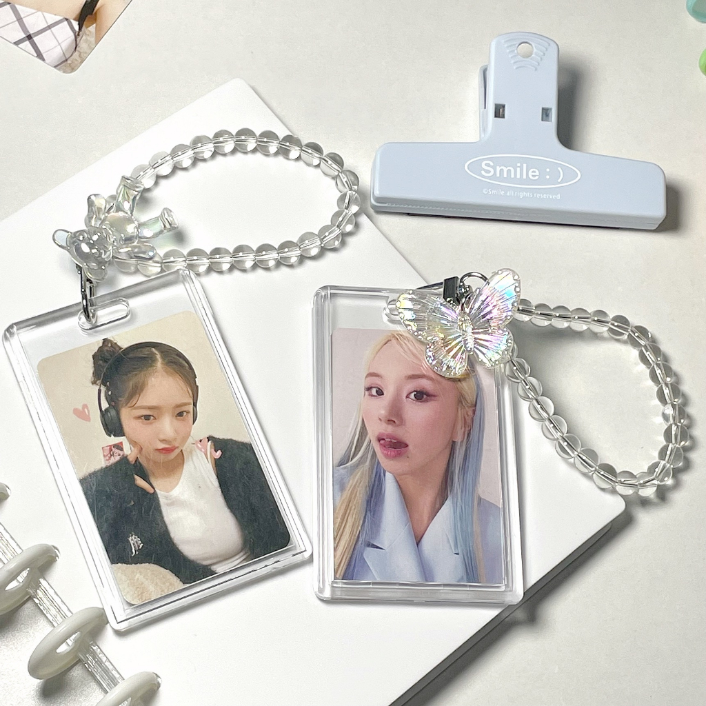 

[HARU] 3Inch Acrylic Photocard Holder with Chain Gantungan Kunci Holder Kartu KPOP Idol