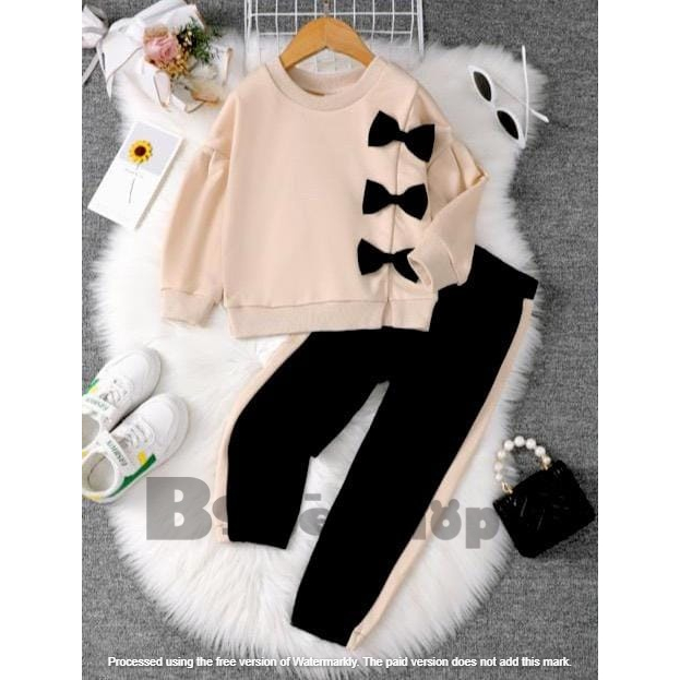 Oneset anak perempuan model pita lucu bahan babyterry usia 1 sampai 6 tahun  promo 12.12// 12.12 sale