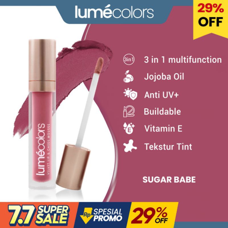 Lumecolors Lip &amp; Cheek Mousse Lipmousse Lipstik 3in1 Bisa untuk eyeshadow &amp; blush on