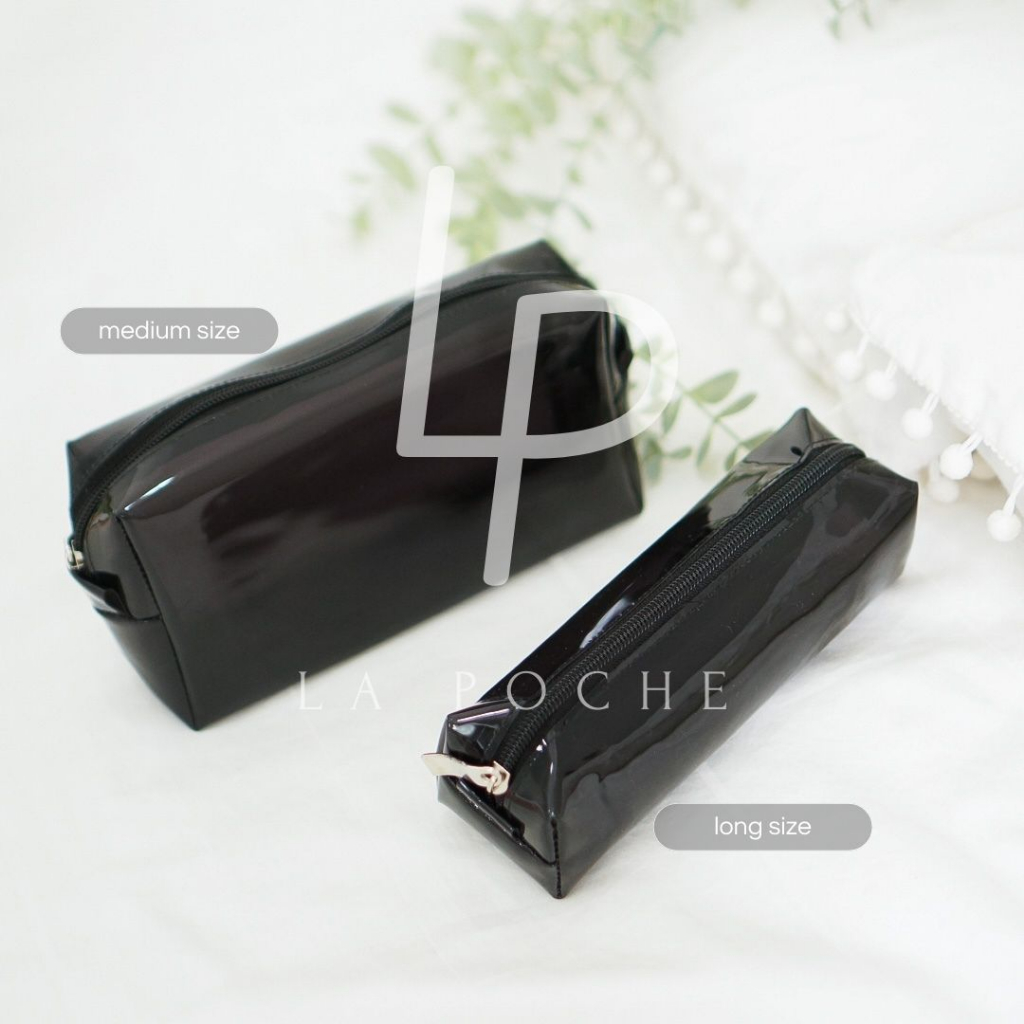 CALLA GLOSSY LONG Pouch Transparant Makeup Cosmetic Travel / Dompet Kosmetik Alat Tulis